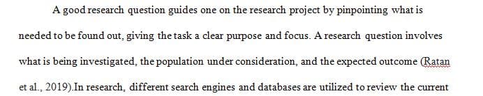 Research Questions, Search Engines, & Databases