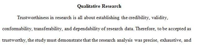Trustworthiness of Data (all in Qualitative research)