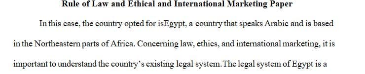 Using EGYPT, identify the current legal system