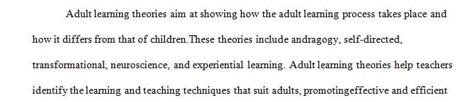 Applications of Adult Learning Theories