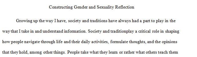 Constructing Gender and Sexuality Reflection