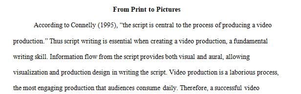 James Connelly's From Print to Pictures was meant to help a videographer create an instructional video