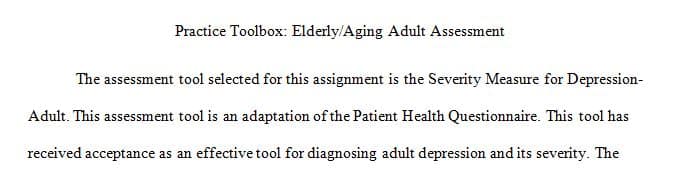 Practice Toolbox: Elderly/Aging Adult Assessment