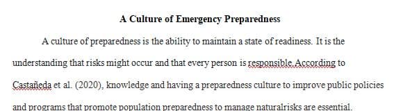 How do you build a culture of emergency preparedness in healthcare