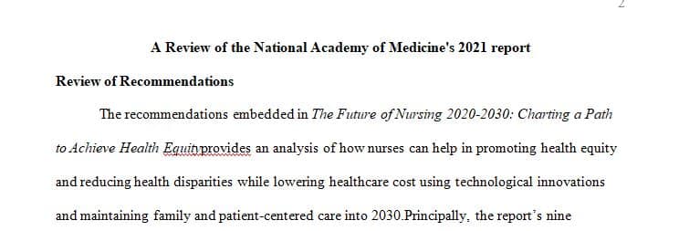 The Future of Nursing 2020-2030 Charting a Path to Achieve Health Equity