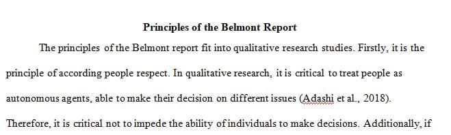  Solved Wk 5 Discussion 1 Principles Of The Belmont Report 