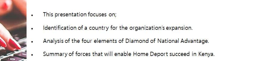Analyze that potential international market by considering the 4 aspects of the Diamond of National Advantage