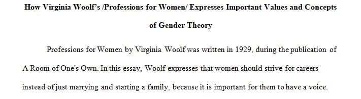Gender Theory Analysis of an Essay