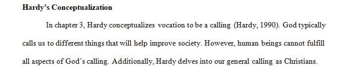 How does Hardy’s (Chapter 3) conceptualization of vocation and the divine economy