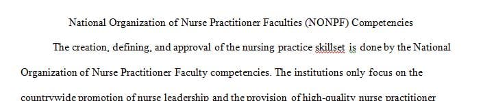National Organization of Nurse Practitioner Faculties (NONPF) Competencies