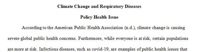 Research public health issues on the Climate Change