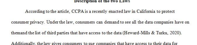 The comparison between two fundamental laws that exist to protect data privacy for consumers