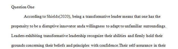 What does it mean to be a transformative leader