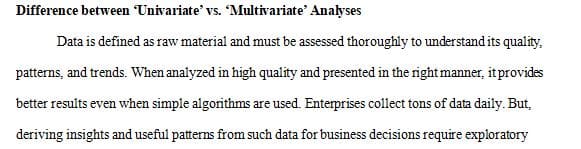What is the difference between univariate and multivariate analyses