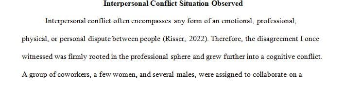 Analyze an interpersonal conflict
