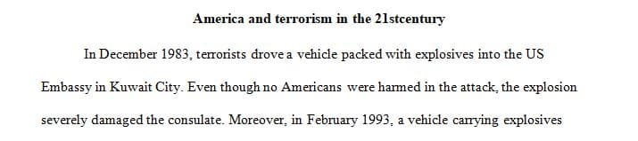 Consider a few terrorist activities since the 1980s until today