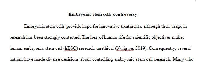 Embryonic Stem Cell Controversy