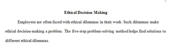Ethical Decision Making for HR Practitioners.