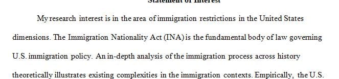 Short paper on U.S. Immigration Restrictions