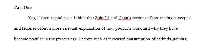 What do you make of Spinelli and Dann's account of podcasting concepts and features