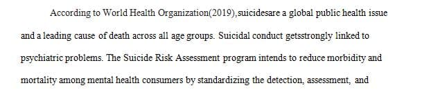 Write a two page reflection on what you learned in the Suicide Risk Assessment Training