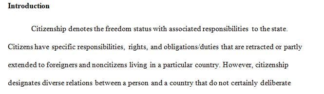 Write an introduction of about 250 words that establishes (a) how one becomes a U.S. citizen
