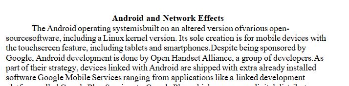 Assignment Android and Network Effects
