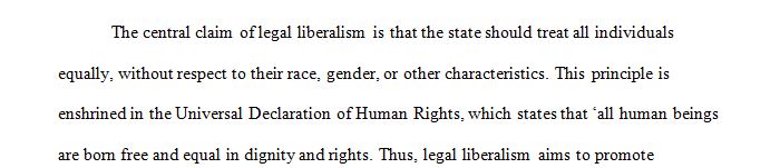 Focusing on the individual, legal liberalism overlooks those contextual and structural factors that give rise to social injustice