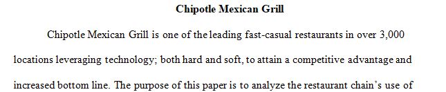 Given a chosen company(Chipotle Mexican Grill)