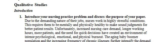Introduce your nursing practice problem and discuss the purpose of your paper