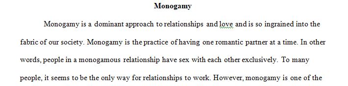 Research essay on Monogamy