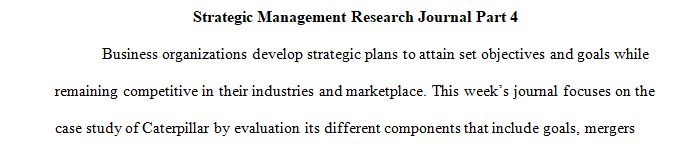 Review the Strategic Management Project