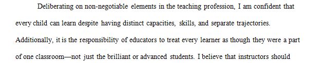 Should a personal philosophy of teaching and learning include non-negotiable components