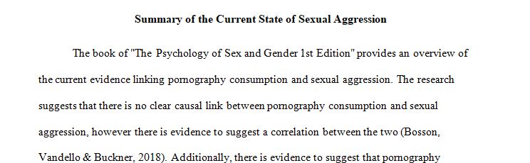 Summarize the current state of the evidence supporting a link between pornography consumption and sexual aggression