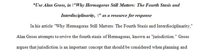 Why Hermagoras Still Matters The Fourth Stasis and Interdisciplinarity