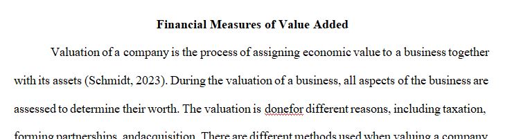 Financial Measures Of Value Added