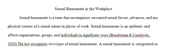 Research the topic of Sexual Harassment in the Workplace