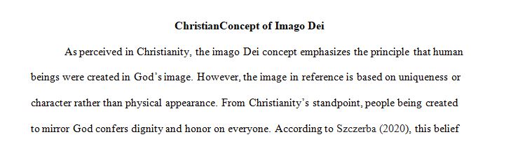 What is the Christian concept of the imago Dei  