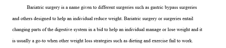 Topic: Bariatric Surgery