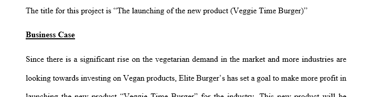 Case Scenario: Elite Burger's New Product Launch