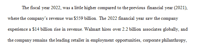  Financial Report for Walmart  