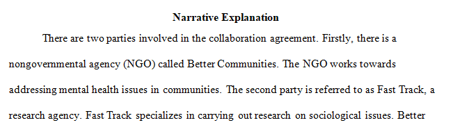 Develop a collaborative agreement that addresses two parties working together