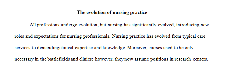 How has nursing practice evolved over time 