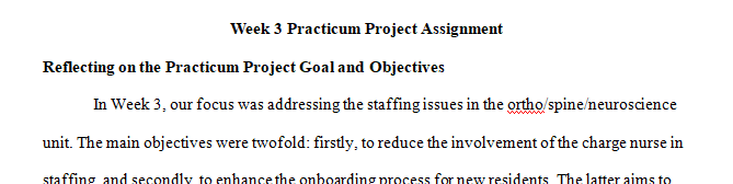 Reflect on the Practicum Project goal and objectives you developed